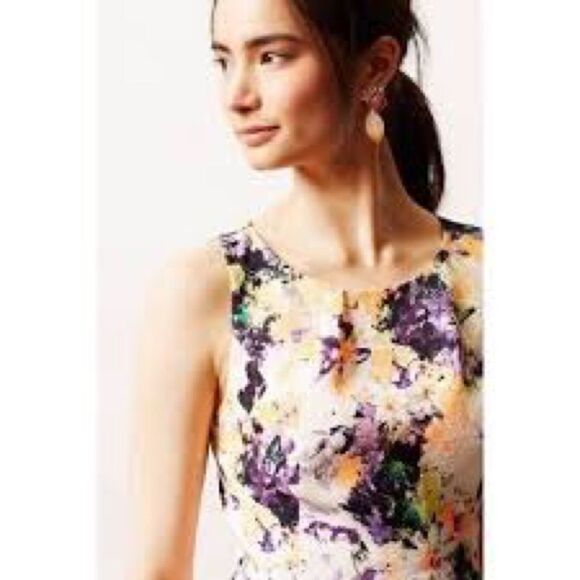 Anthropologie Maeve Neon Floral Mini Dress - Picture 2 of 6